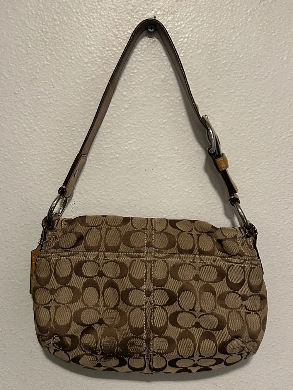 COACH Vintage Soho Signature Flap Shoulder Bag VTG Y2K (F15668)